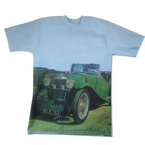 Vintage 70s JC Penney Photorealistic MG Automobile Graphic T Shirt
